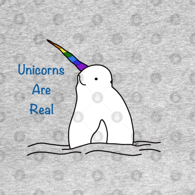 Rainbow Narwhal by Coconut Moe Illustrations